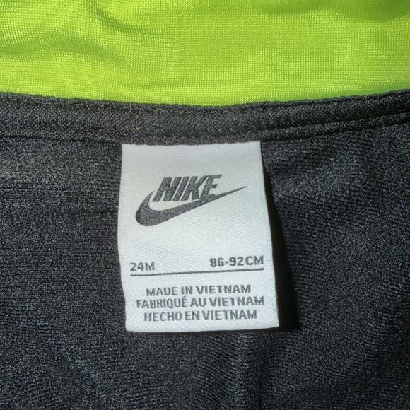 Nike Hoodie + Sweat Pants Set Size 24M (month) Black, Neon Yellow, White - Picture 4 of 11